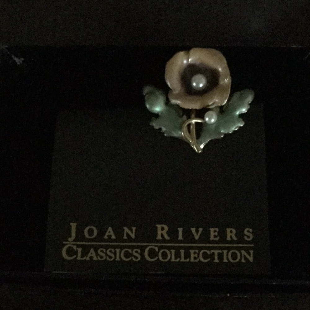 Joan Rivers Pin with Pearl Accent
